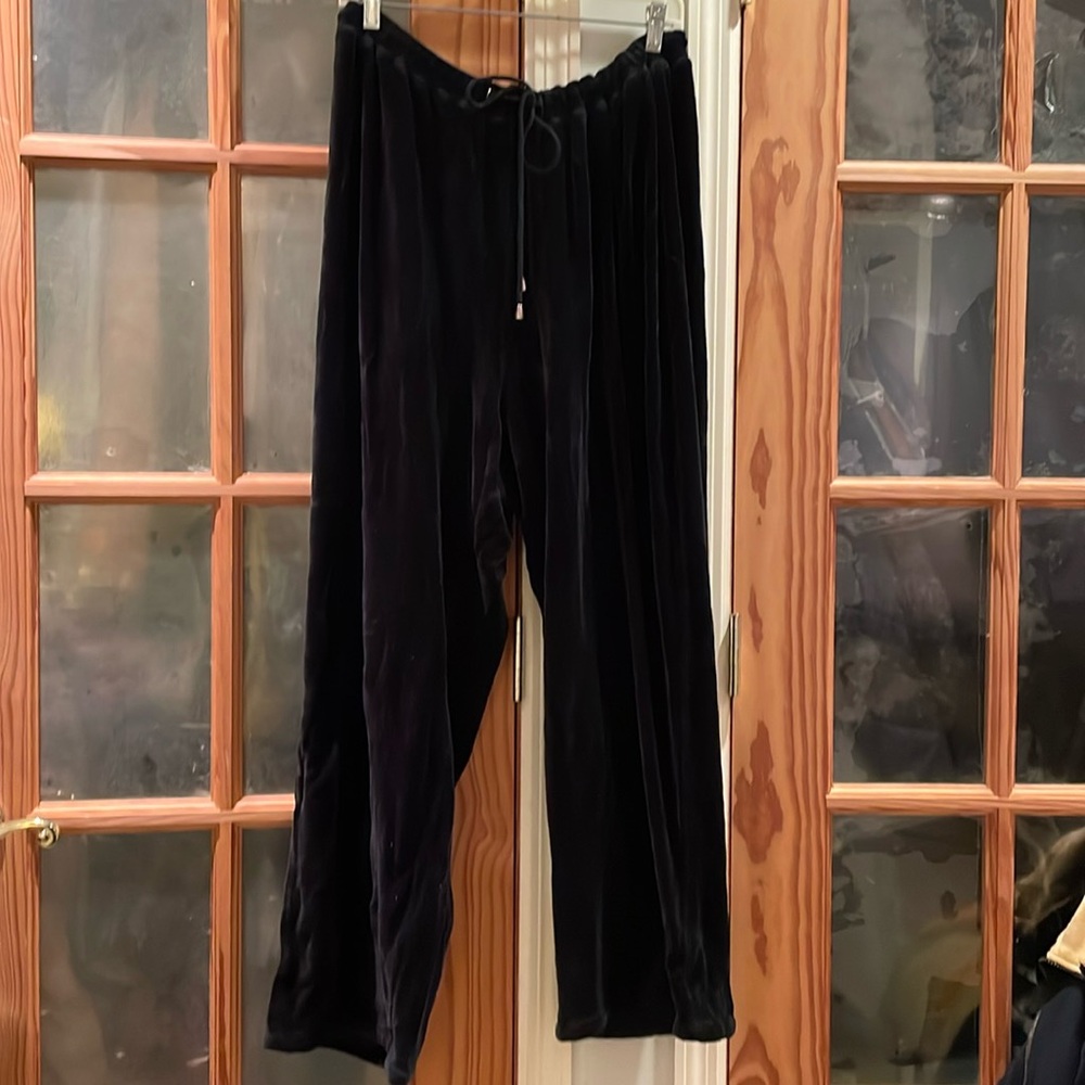 WOMENS NORSPORT BLACK DRAWSTRING PANTS 2X VELVET-LIKE